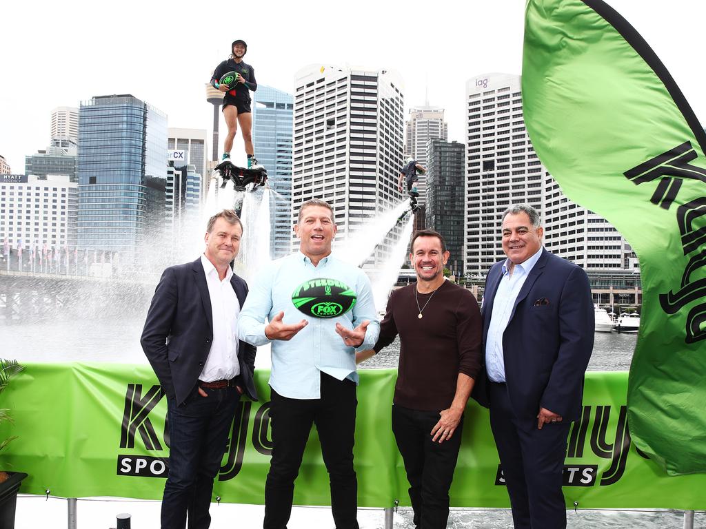 The likes of Andrew Voss, Bryan Fletcher, Matty Johns and Mal Meninga could feature on Channel 7 under a proposed broadcast joint venture with Fox Sports. Picture: Fox League