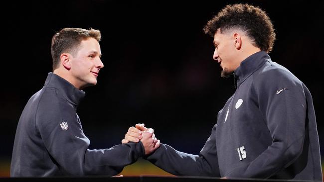 Brock Purdy of the San Francisco 49ers (L) and Patrick Mahomes of the Kansas City Chiefs (R). Picture: Chris Unger/Getty Images