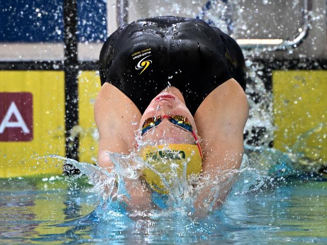 Mollie O'Callaghan of Australia compete at the FINA World Swimming Championships. Picture: William West/AFP