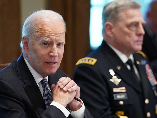 US President Joe Biden and General Milley at the White House last year. Picture: AFP