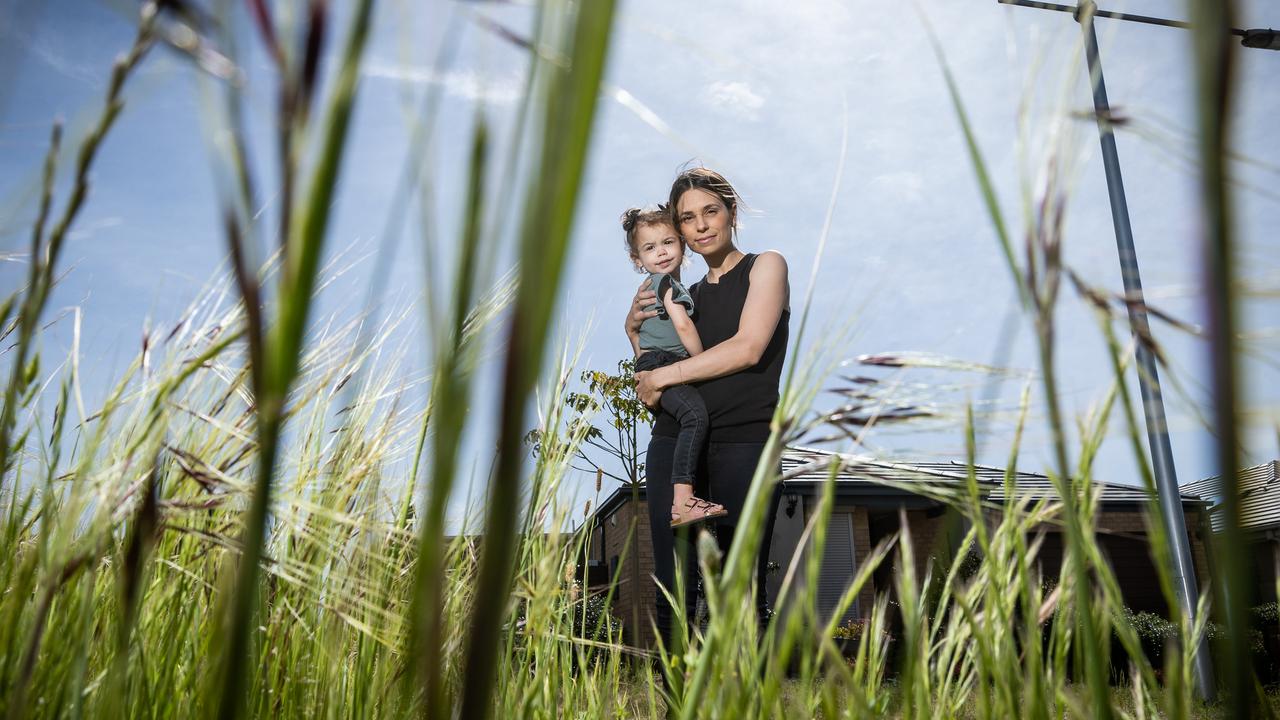 Danielle Vizzini says the council has ignored her complaints about long grass. Picture: Jake Nowakowski