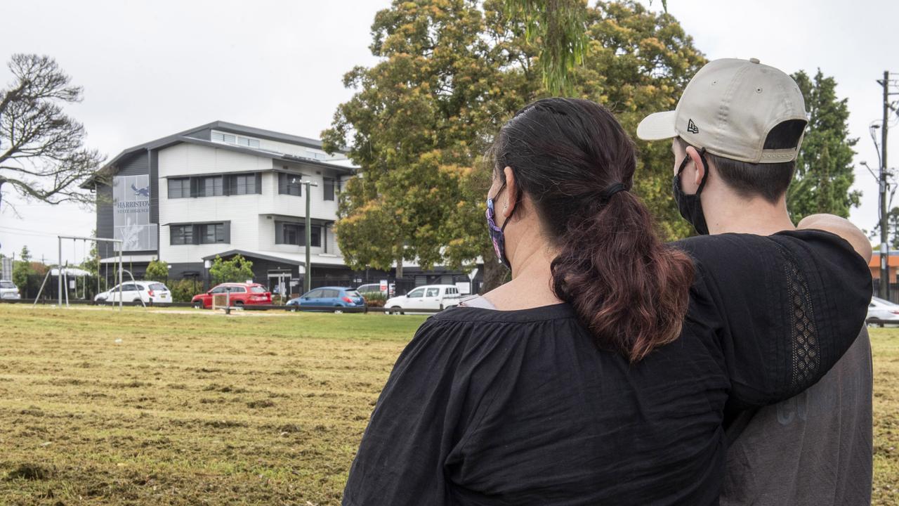 A former Harristown High School student and his mother said the school is not safe. Picture: Nev Madsen.