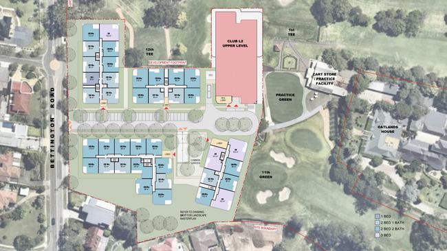 An architectural drawing of a new apartment development proposal inside the Oatlands golf course. Picture: NSW Planning Portal