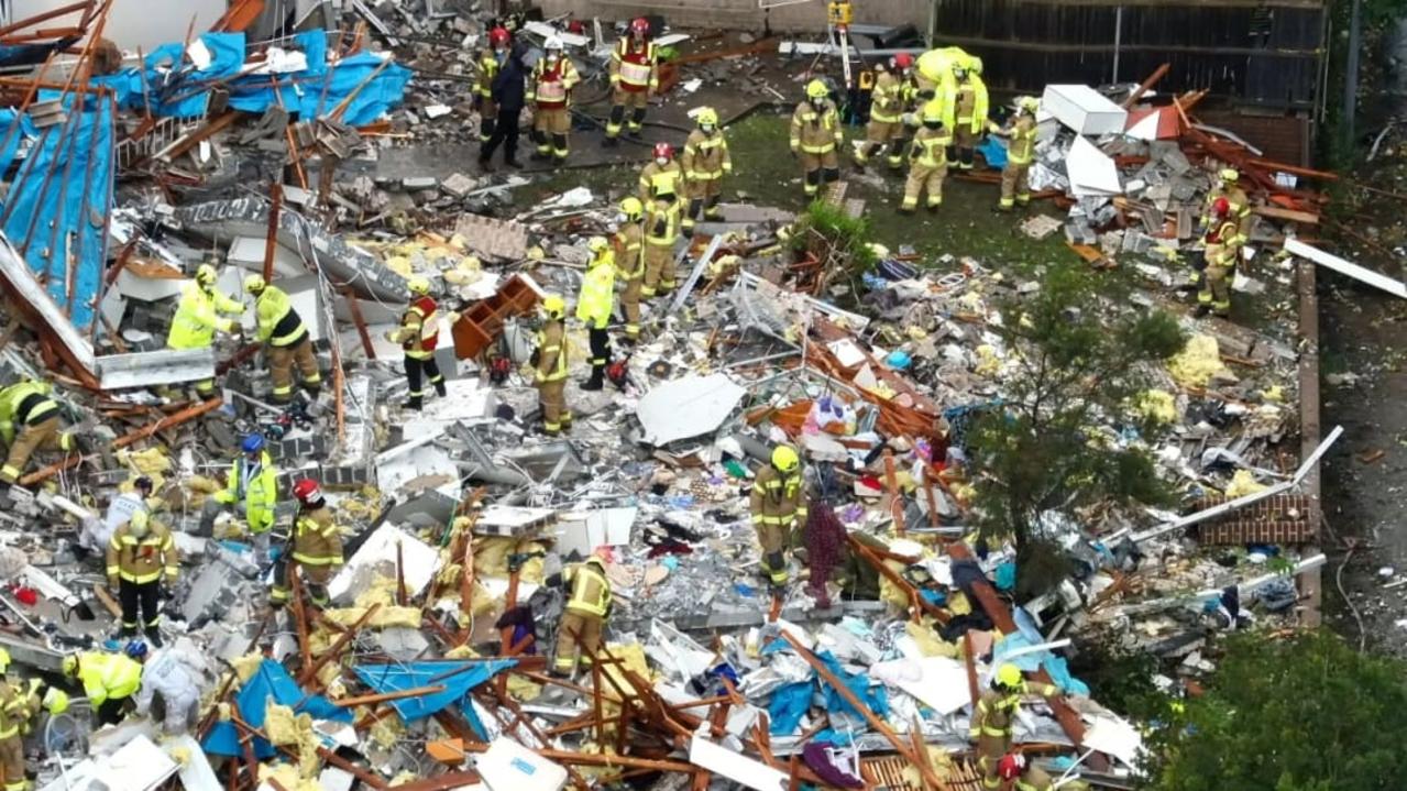 Crews worked over days to clear rubble at the scene. Picture: Fire and Rescue NSW / NewWire