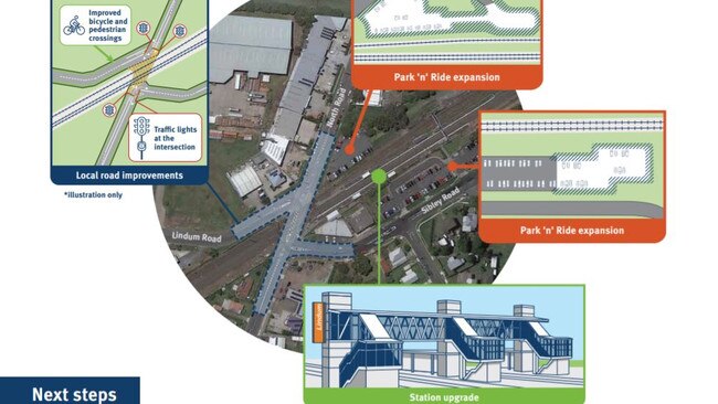 The State Government has committed $40 million towards fixing the Lindum Station Precinct at Wynnum West and released a list of possible fixes to the notorious level crossing, although they don't involve and overpass. Picture: TMR