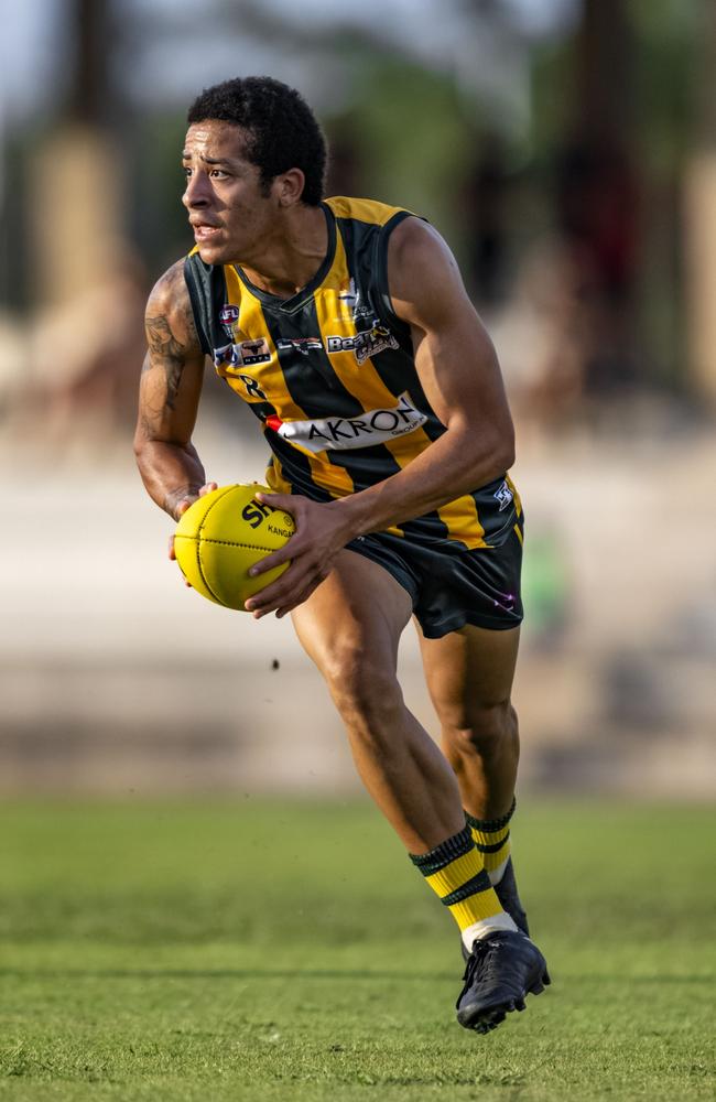 Silver Yousif kicked goals on his return to the PINT side in the 2023-24 NTFL season. Picture: Patch Clapp / AFLNT Media