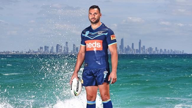 Ryan James in the Titans 2019 playing strip. (AAP image, John Gass)