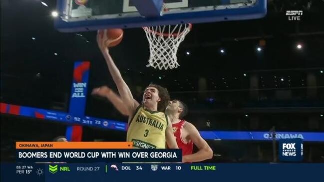 Boomers beat Georgia 100-84 in World Cup exit