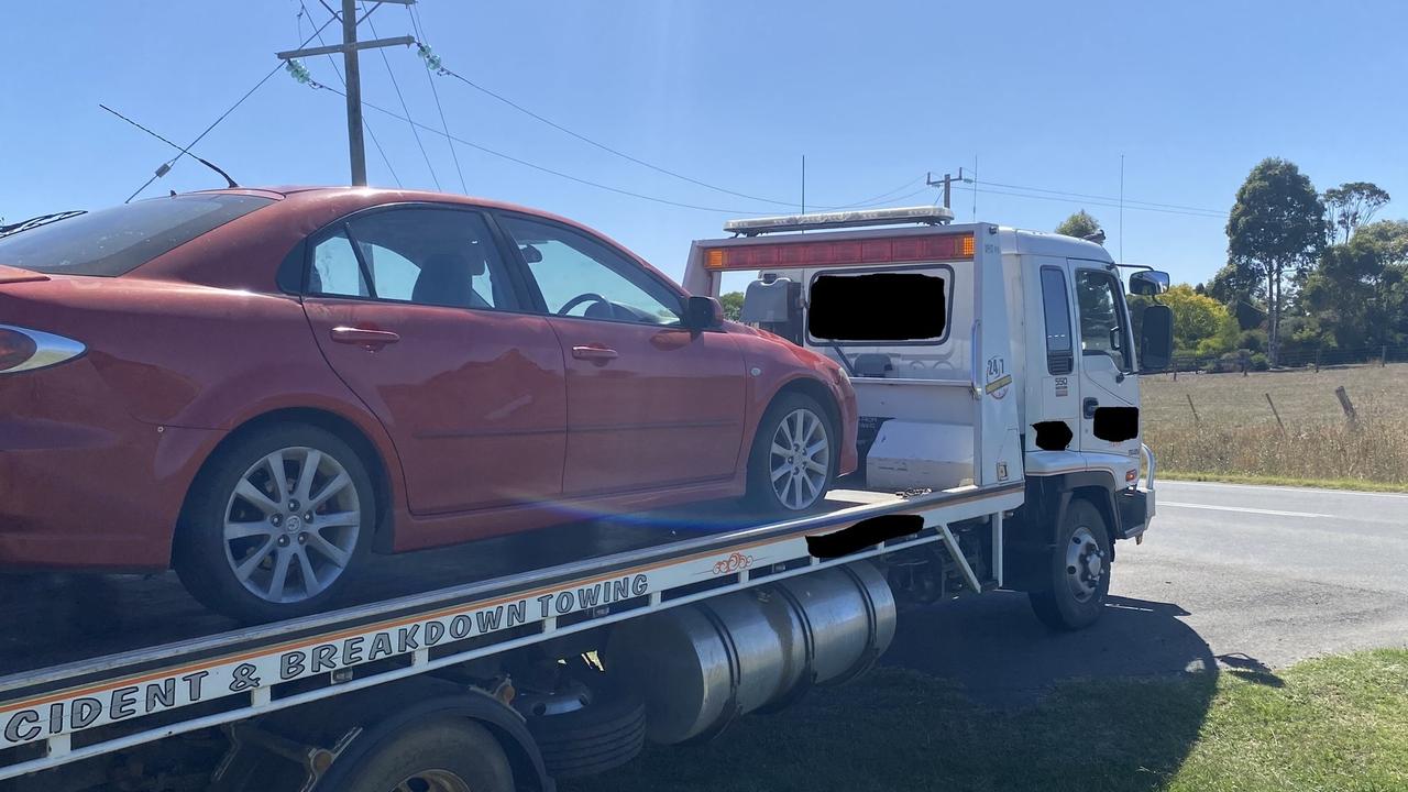 A car was impounded after a dangerous police chase on the Colac-Ballarat Road. Photo: Victoria Police.