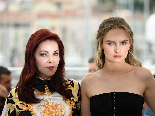 US businesswoman and former wife of Elvis Presley, Priscilla Presley (L) and Australian actress Olivia DeJonge attend a photocall for the film "Elvis" during the 75th edition of the Cannes Film Festival in Cannes, last month. Picture: AFP