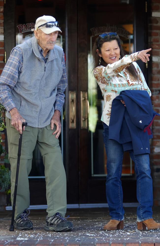 The last pic of Gene Hackman and his wife Betsy Arakawa taken in early 2024. Picture: SPLASH / BACKGRID