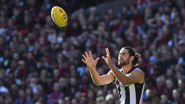 Brodie Grundy and the Magpies have featured in three of the five most-attended matches of 2019. Pic: AAP