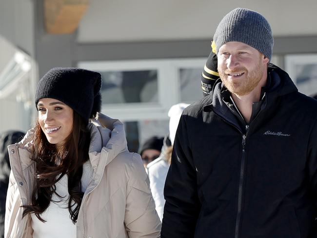 WHISTLER, BRITISH COLUMBIA - FEBRUARY 14: (L-R) Meghan, Duchess of Sussex and Prince Harry, Duke of Sussex attend Invictus Games Vancouver Whistlers 2025's One Year To Go Winter Training Camp on February 14, 2024 in Whistler, British Columbia. (Photo by Andrew Chin/Getty Images)