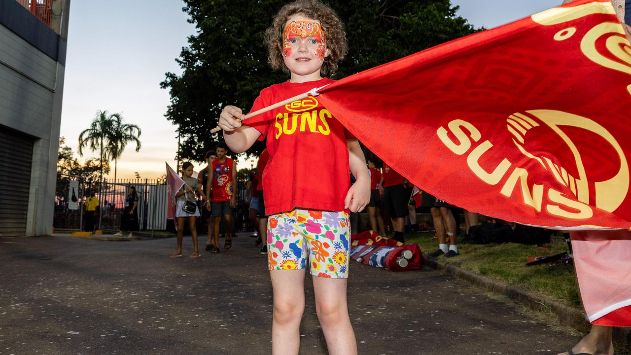 Fans at the Gold Coast Suns v Western Bulldogs 2025 AFL match at TIO Stadium. Picture: Pema Tamang Pakhrin