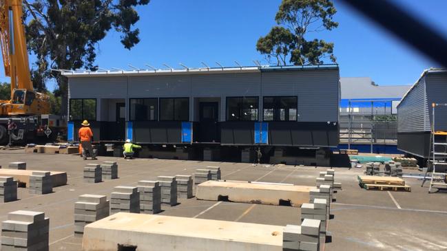 Mitcham Girls High School New transportable classrooms and renovated courtyard. Picture: Mitcham Girls High