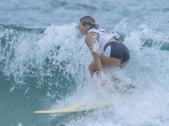 Early Saturday heats of The Burleigh Heads Boardriders Single Fin Festival. Picture: Glenn Campbell