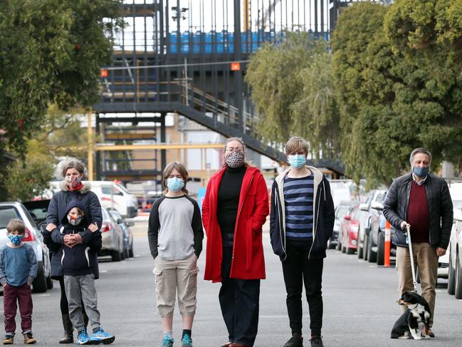 Residents in Jesse St, Coburg say Upfield line construction works are disturbing their nights. Picture: David Crosling/NCA NewsWire