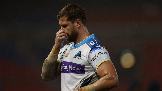 Jarrod Wallace walks off after being sent off in Round 16. Picture: Ashley Feder / Getty Images