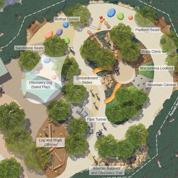 Concept image of the proposed new nature-based play centre at Caboolture Regional Environmental Education Centre. PHOTO: MORETON BAY REGIONAL COUNCIL