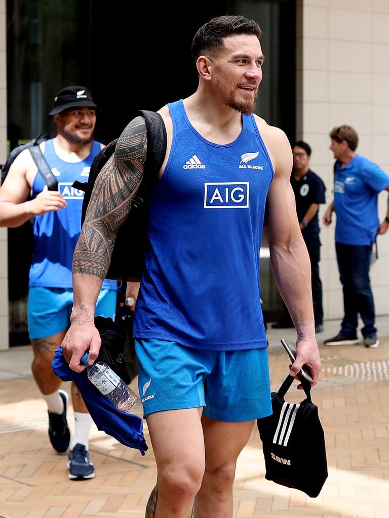 Sonny Bill williams arrives back from a training session at Kashiwa no Ha Park Stadium on September 10, 2019 in Kashiwa, Chiba, Japan. (Photo by Hannah Peters/Getty Images)