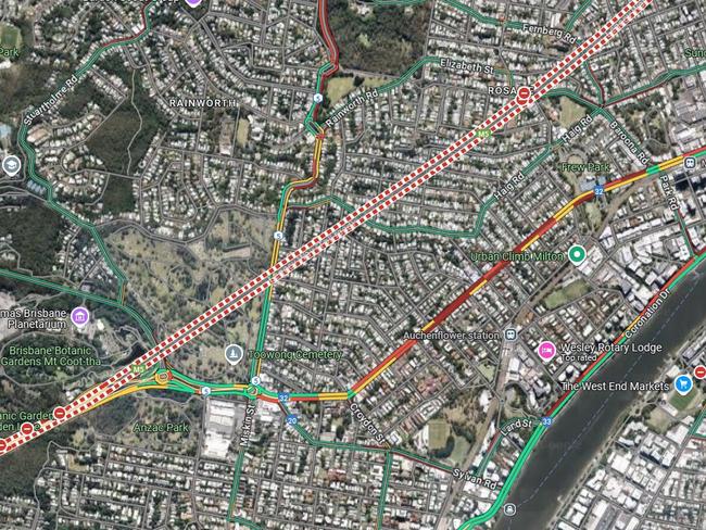 Brisbane traffic. Photo: Google Traffic