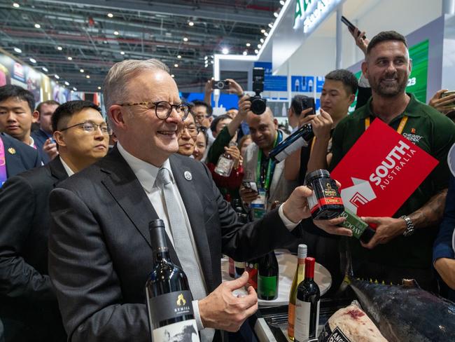 Australia’s Prime Minister Anthony Albanese visits the Australian stalls at China International Import Expo in Shanghai, China, Sunday, November 5, 2023. Picture - PMO/X