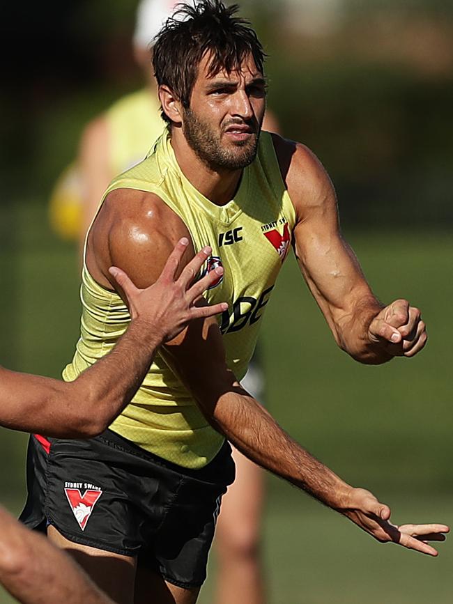 Josh Kennedy of the Swans picture at pre-season training.