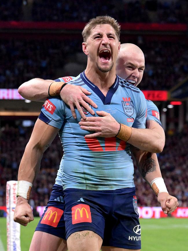 Zac Lomax was sensational on the wing for NSW. (Photo by Bradley Kanaris/Getty Images)
