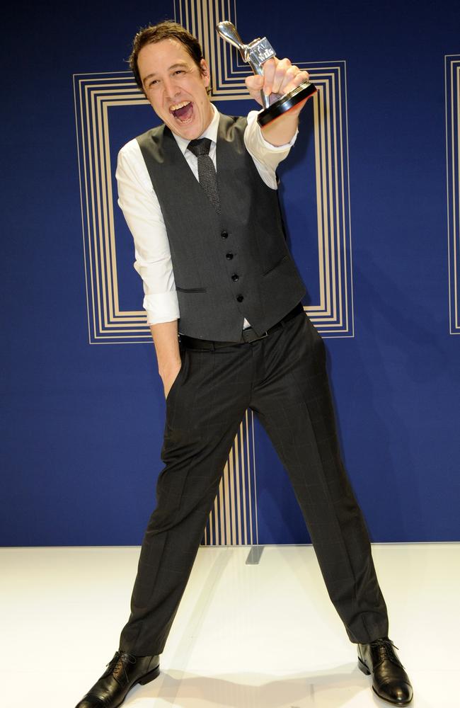 Samuel Johnson, with the Silver Logie for Best Actor, in Channel Seven’s “Molly”, at the 2017 Logie Awards at the Crown Casino in Melbourne, Sunday, April 23, 2017. Picture: AAP Image/Joe Castro