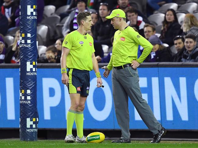 Eddie McGuire says it’s time to do away with goal umpires. Picture: Getty Images