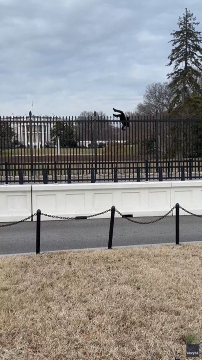 'Is he stuck?': Security swoops after man attempts to climb White House fence