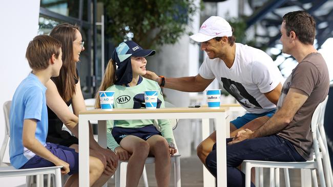 Nadal also met Anita’s family. Picture: Mark Stewart