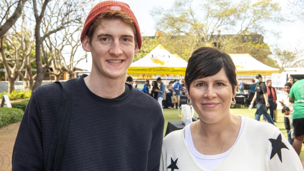 Samuel Rogers and Ruth Rogers enjoy USQ open day. Sunday, August 15, 2021. Picture: Nev Madsen.