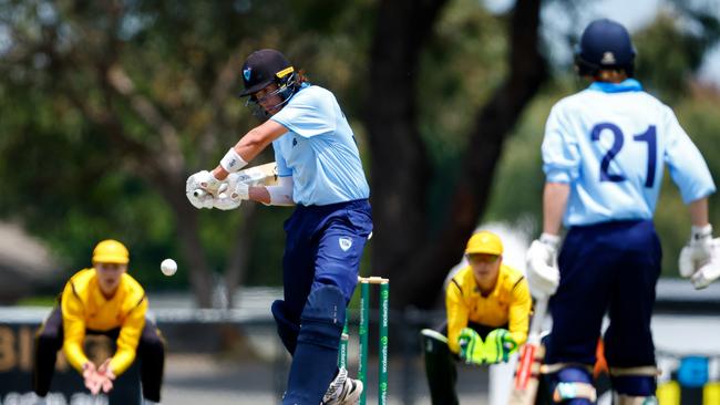 Primarily a batsman, Austen Hiskens continued his excellent tournament with the ball. Photo: Dylan Burns Photography