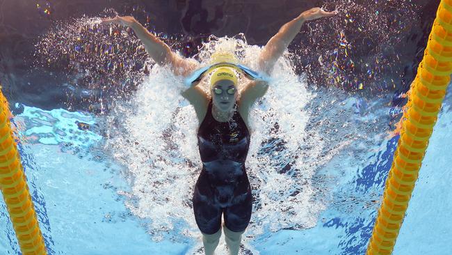 Kaylee McKeown secured a surprise silver in her new event. Picture: Getty Images