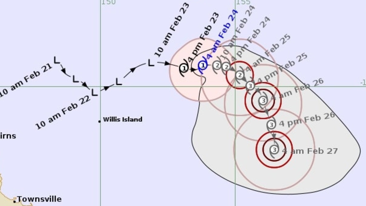 Cyclone Alfred as of 4.47am AEST Monday February 24, 2025. Picture: BOM