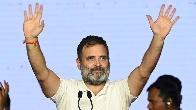 Indian Congress party leader Rahul Gandhi during the election campaign in Hyderabad early last month. Picture: AFP