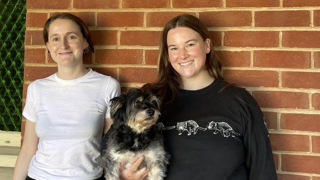 Ember Satyn and Jess Johns, Torrensville voters. Picture: Jason Katsaras