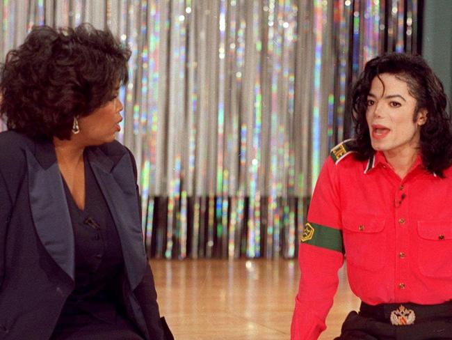 Oprah Winfrey interviewing Michael Jackson during her television show in 1993. Picture: AP