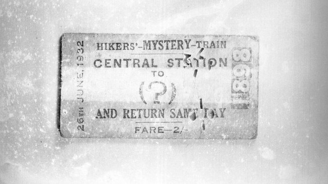 One of the tickets for the mystery hikes cost two shillings. Picture: The Tom Lennon collection at the Museum of Applied Arts &amp; Sciences