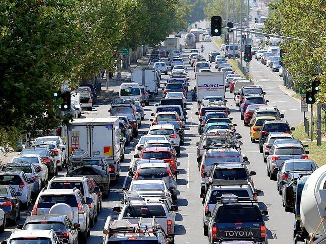 gridlock melbourne traffic.