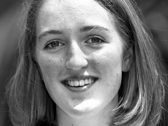 Picture of Katrina Dawson taken after she scored a perfect 100 in HSC in 1995.