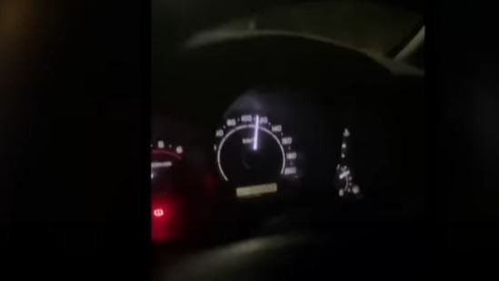 A screengab from footage filmed by a group of teenage girls driving in an alleged stolen car through Brisbane's northern suburbs.