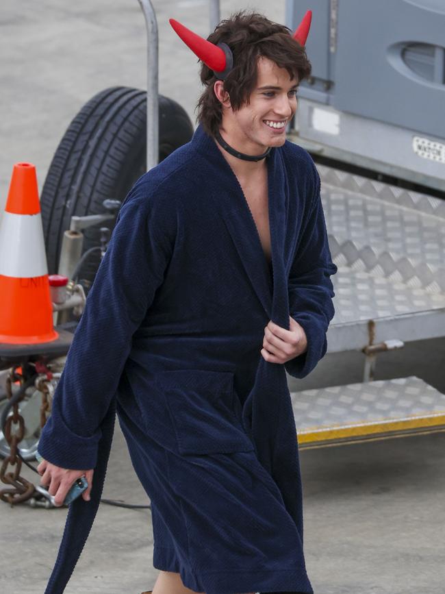 Actor Chase Vollenweider, playing Jason Orange, during filming in Melbourne. Picture: MEDIA MODE