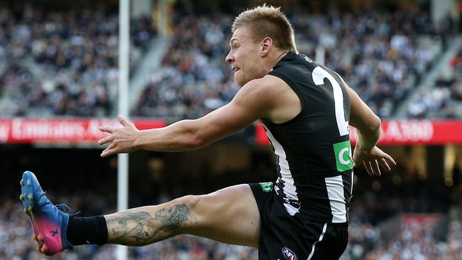 Collingwood forward Jordan De Goey is out of contract at the end of the season. Picture: Michael Klein