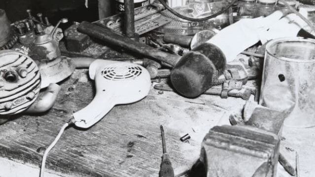 Horror scene... The mallet used in the murders.