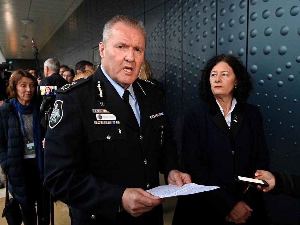 Australian Federal Police deputy chief officer Peter Crozier outside court after the verdict. Picture: AFP