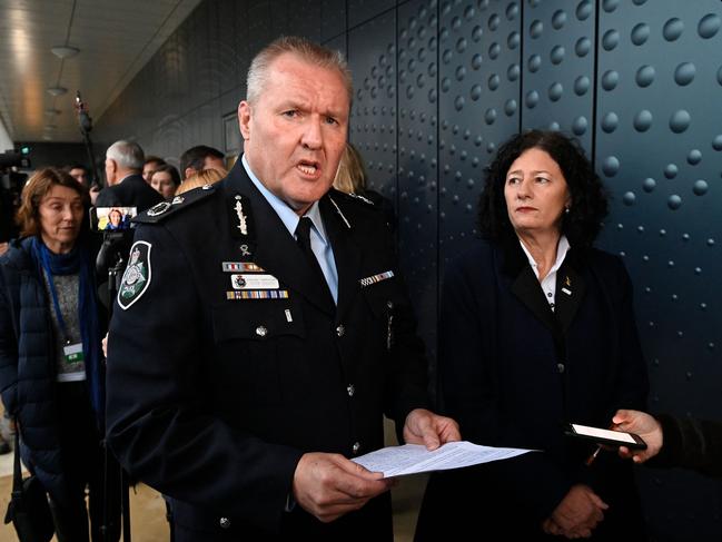 Australian Federal Police deputy chief officer Peter Crozier outside court after the verdict. Picture: AFP