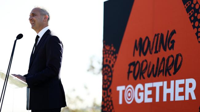 NRL boss Andrew Abdo, pictured speaking ahead of the NRL’s Indigenous Round this week. (Photo by Matt King/Getty Images)