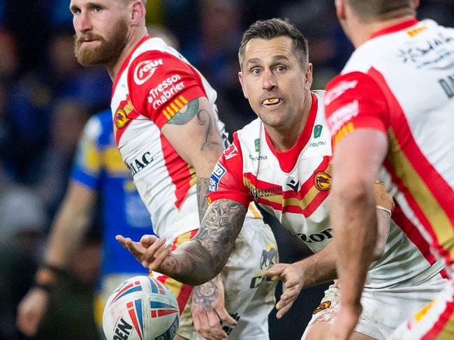 Mitchell Pearce playing for Catalans Dragons. Supplied